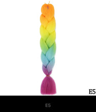 Load image into Gallery viewer, Ombre Jumbo Braid 24 Inches Synthetic Braiding Hair Extension For Women DIY Hair Braids Pink Purple Yellow Gray 1