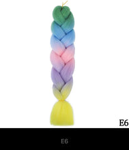 Load image into Gallery viewer, Ombre Jumbo Braid 24 Inches Synthetic Hair Extensions For Women DIY Hair Braids Pink Purple Yellow Gray Multi Colors 2