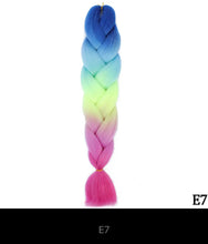 Load image into Gallery viewer, Ombre Jumbo Braid 24 Inches Synthetic Hair Extensions For Women DIY Hair Braids Pink Purple Yellow Gray Multi Colors 2