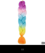 Load image into Gallery viewer, Ombre Jumbo Braid 24 Inches Synthetic Braiding Hair Extension For Women DIY Hair Braids Pink Purple Yellow Gray Multi Colors 3