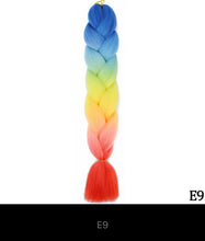 Load image into Gallery viewer, Ombre Jumbo Braid 24 Inches Synthetic Hair Extensions For Women DIY Hair Braids Pink Purple Yellow Gray Multi Colors 2