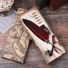 Load image into Gallery viewer, English Feather Pen 6 Colors Calligraphy Retro Quill Pen Set