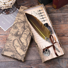 Load image into Gallery viewer, English Feather Pen 6 Colors Calligraphy Retro Quill Pen Set