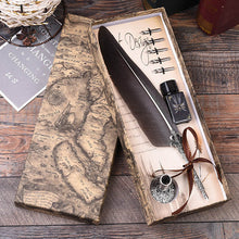 Load image into Gallery viewer, English Feather Pen 6 Colors Calligraphy Retro Quill Pen Set