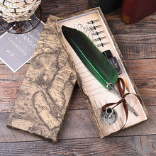 Load image into Gallery viewer, English Feather Pen 6 Colors Calligraphy Retro Quill Pen Set