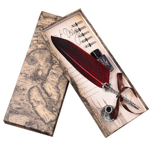 Load image into Gallery viewer, English Feather Pen 6 Colors Calligraphy Retro Quill Pen Set