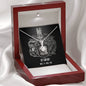 Zodiac Sign Cards Alluring Ribbon Drop Pendant Cable Chain Necklace with Luxury Mahogany Box w/LED