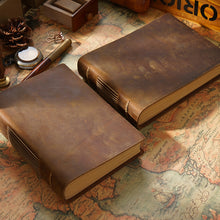 Load image into Gallery viewer, High Quality Vintage Handmade Genuine Cowhide Leather Original Diary Journal Organizer Retro Leather Notebook Creative Notepad