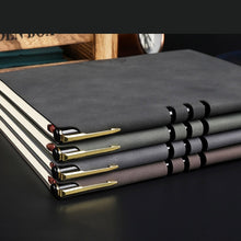 Load image into Gallery viewer, A5 Soft Suede Leather Hardcover Agenda Organizer Hardcover Notebook Office  School Supply PU Leather Notebook Optional Notebook Stand Notepad Diary Business Journal Planner