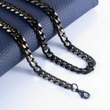 Load image into Gallery viewer, Hot Selling Men Black Stainless Steel Cuban Link Chain Necklace Jewelry Variety of Width and Length