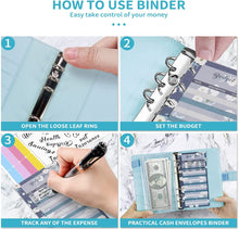 Load image into Gallery viewer, 60Pcs A6 Pages Expense Budget Sheets Cash Organizer ,Money Saving for Budgeting and Finances Management, Budget Binder Planner Sheets