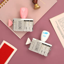 Load image into Gallery viewer, 1pc Creative Roller Flip Spin Button Date Diary Stamps for Scrapbooking Planner Schedule DIY Journal School Supplies Cool Word Stamp
