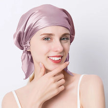 Load image into Gallery viewer, 100% Natural Mulberry Silk Night Silk Cap Sleeping Cap Pure Silk Hair Wrap Sleeping Bandana For Women & Girls