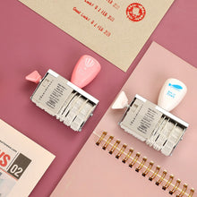 Load image into Gallery viewer, 1pc Creative Roller Flip Spin Button Date Diary Stamps for Scrapbooking Planner Schedule DIY Journal School Supplies Cool Word Stamp