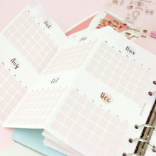Load image into Gallery viewer, A5 A6 A7 Fantasy Tri Fold Yearly Monthly Planner Refills Three Fold Refills for 6 Ring Binder Organizer Notebook N.710