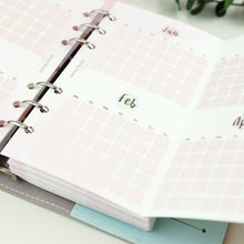 Load image into Gallery viewer, A5 A6 A7 Fantasy Tri Fold Yearly Monthly Planner Refills Three Fold Refills for 6 Ring Binder Organizer Notebook N.710