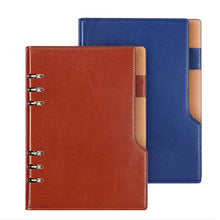 Load image into Gallery viewer, A5 or A6 Leather Cover Notebook 6 Ring Mini Binder Index with Pen Holder Filler Diary Agenda Planner Accessories Journal