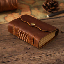 Load image into Gallery viewer, Hand Made Cool Pocket Mini Size Genuine Leather Journal Thick Notebook Blank Kraft Paper Sketchbook Gift