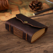 Load image into Gallery viewer, Hand Made Cool Pocket Mini Size Genuine Leather Journal Thick Notebook Blank Kraft Paper Sketchbook Gift