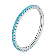 Load image into Gallery viewer, BAMOER 925 Sterling Silver CZ Simulated Diamond Stackable Rings Black White Gold Pink Rainbow Rose Gold Bands for Women