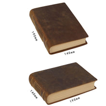 Load image into Gallery viewer, High Quality Vintage Handmade Genuine Cowhide Leather Original Diary Journal Organizer Retro Leather Notebook Creative Notepad