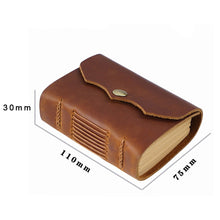 Load image into Gallery viewer, Hand Made Cool Pocket Mini Size Genuine Leather Journal Thick Notebook Blank Kraft Paper Sketchbook Gift
