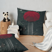 Load image into Gallery viewer, Unique Faux Suede Throw Pillow Black Lady Rain, Pillow Included, Beautiful Decorative Faux Suede Cushions, Unique Luxury Cushions, 4 Sizes