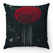 Load image into Gallery viewer, Unique Faux Suede Throw Pillow Black Lady Rain, Pillow Included, Beautiful Decorative Faux Suede Cushions, Unique Luxury Cushions, 4 Sizes