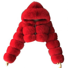 Load image into Gallery viewer, Faux Fur Cropped Hooded Short Jacket 6 Colors M-3XL