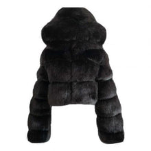 Load image into Gallery viewer, Faux Fur Cropped Hooded Short Jacket 6 Colors M-3XL