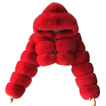 Load image into Gallery viewer, Faux Fur Cropped Hooded Short Jacket 6 Colors M-3XL