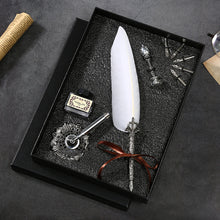 Load image into Gallery viewer, Natural Goose Feather Calligraphy Pen + Ink + Wax Seal + Holder + 5 Tips Set