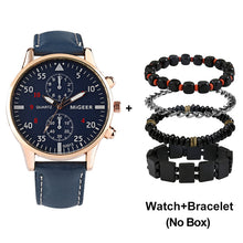 Load image into Gallery viewer, Luxury Quartz Watch and Bracelets Set Leather or Stainless Steel Wristbands Color Choices