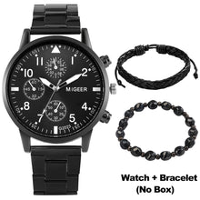 Load image into Gallery viewer, Luxury Quartz Watch and Bracelets Set Leather or Stainless Steel Wristbands Color Choices