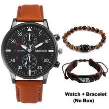 Load image into Gallery viewer, Luxury Quartz Watch and Bracelets Set Leather or Stainless Steel Wristbands Color Choices
