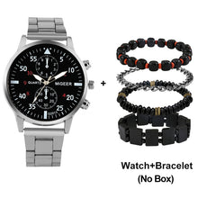 Load image into Gallery viewer, Luxury Quartz Watch and Bracelets Set Leather or Stainless Steel Wristbands Color Choices