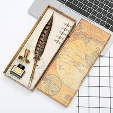 Load image into Gallery viewer, Exquisite Exotic Feathers Calligraphy Pens Fountains Pens Gift Box Set