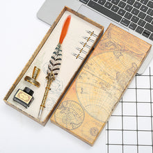 Load image into Gallery viewer, Exquisite Exotic Feathers Calligraphy Pens Fountains Pens Gift Box Set