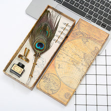 Load image into Gallery viewer, Exquisite Exotic Feathers Calligraphy Pens Fountains Pens Gift Box Set