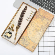 Load image into Gallery viewer, Exquisite Exotic Feathers Calligraphy Pens Fountains Pens Gift Box Set