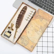 Load image into Gallery viewer, Exquisite Exotic Feathers Calligraphy Pens Fountains Pens Gift Box Set