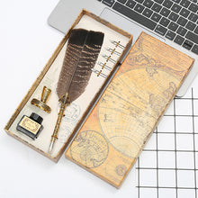 Load image into Gallery viewer, Exquisite Exotic Feathers Calligraphy Pens Fountains Pens Gift Box Set
