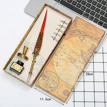 Load image into Gallery viewer, Exquisite Exotic Feathers Calligraphy Pens Fountains Pens Gift Box Set