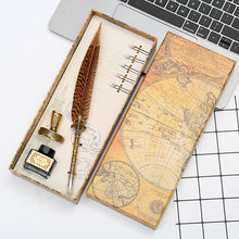 Load image into Gallery viewer, Exquisite Exotic Feathers Calligraphy Pens Fountains Pens Gift Box Set