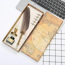 Load image into Gallery viewer, Exquisite Exotic Feathers Calligraphy Pens Fountains Pens Gift Box Set