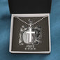 Zodiac Sign Cards Artisan Crafted Stainless Cross Ball Chain Necklace with Luxury Mahogany Box w/LED