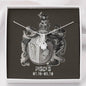 Zodiac Sign Cards Alluring Ribbon Drop Pendant Cable Chain Necklace with Luxury Mahogany Box w/LED
