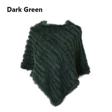 Load image into Gallery viewer, Genuine Rabbit Fur Knit Poncho Knitted Natural Fur Shawl Fashion Wrap Lady Scarf Natural Fur Cape