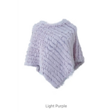 Load image into Gallery viewer, Genuine Rabbit Fur Knit Poncho Knitted Natural Fur Shawl Fashion Wrap Lady Scarf Natural Fur Cape