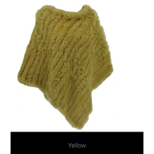 Load image into Gallery viewer, Genuine Rabbit Fur Knit Poncho Knitted Natural Fur Shawl Fashion Wrap Lady Scarf Natural Fur Cape